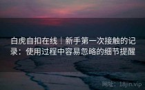 白虎自扣在线｜新手第一次接触的记录：使用过程中容易忽略的细节提醒
