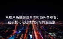 从用户角度聊聊白虎视频免费观看：在手机与电脑端的实际体验差别