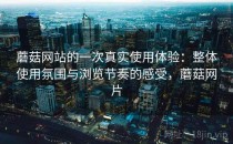 蘑菇网站的一次真实使用体验：整体使用氛围与浏览节奏的感受，蘑菇网片