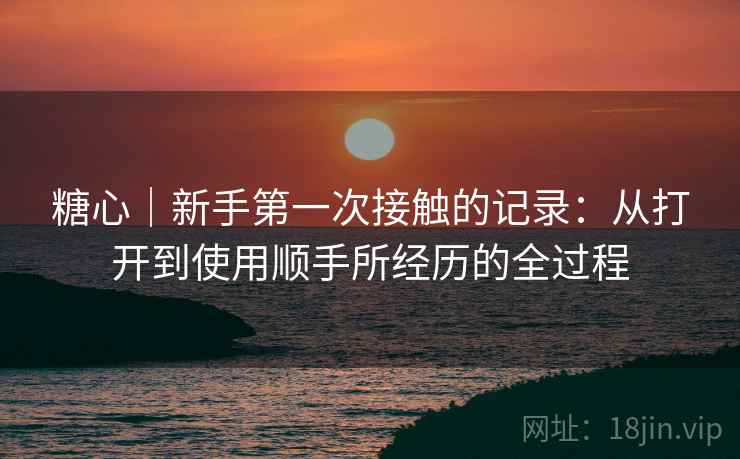 糖心|新手第一次接触的记录:从打开到使用顺手所经历的全过程 第1张 糖心|新手第一次接触的记录:从打开到使用顺手所经历的全过程 第1张