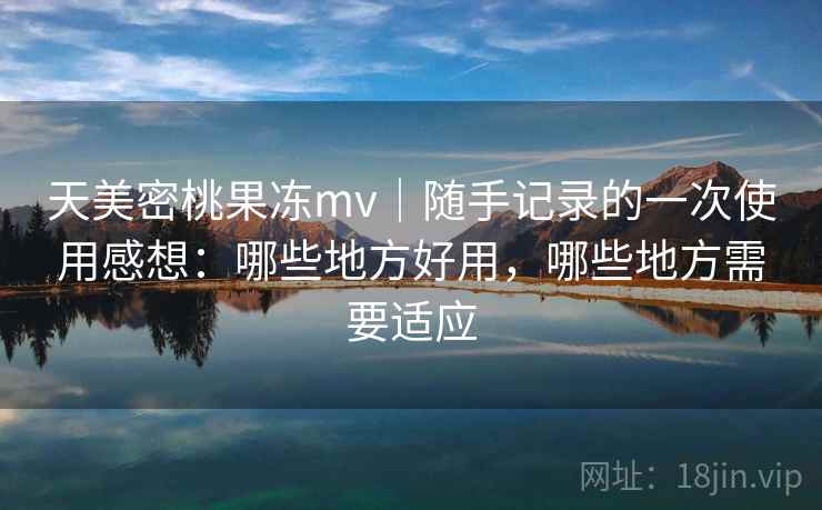 天美密桃果冻mv｜随手记录的一次使用感想：哪些地方好用，哪些地方需要适应  第2张