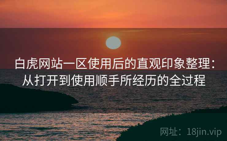 白虎网站一区使用后的直观印象整理:从打开到使用顺手所经历的全过程 第2张 白虎网站一区使用后的直观印象整理:从打开到使用顺手所经历的全过程 第2张